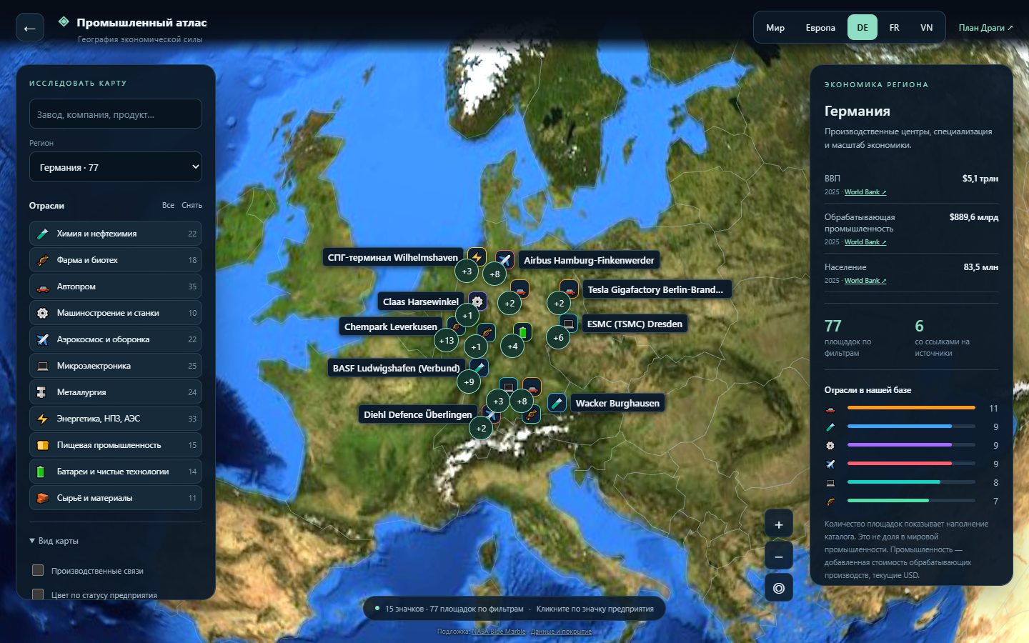 Industrial Atlas — Germany view